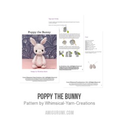 Poppy the Bunny amigurumi pattern by Whimsical Yarn Creations