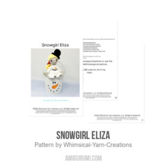 Snowgirl Eliza amigurumi pattern by Whimsical Yarn Creations