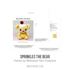 Sprinkles the Bear amigurumi pattern by Whimsical Yarn Creations