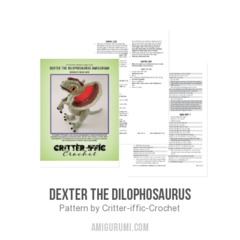Dexter the Dilophosaurus amigurumi pattern by Critter-iffic Crochet