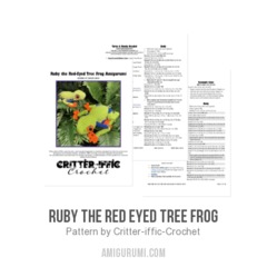 Ruby the Red Eyed Tree Frog amigurumi pattern by Critter-iffic Crochet