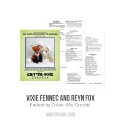 Vixie Fennec and Reyn Fox amigurumi pattern by Critter-iffic Crochet