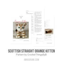 Scottish Straight Orange Kitten amigurumi pattern by CrochetThingsByB