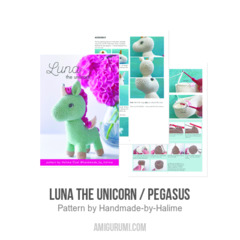 Luna the unicorn / pegasus amigurumi pattern by Handmade by Halime