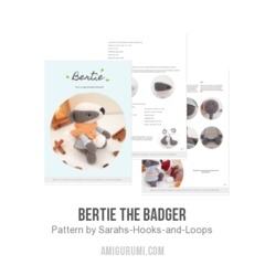 Bertie the Badger amigurumi pattern by Sarah's Hooks & Loops