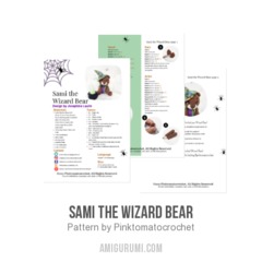 Sami the Wizard Bear amigurumi pattern by Pinktomatocrochet