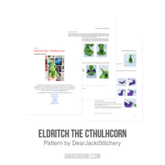 Eldritch the Cthulhcorn amigurumi pattern by DearJackiStitchery
