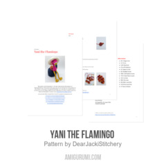 Yani the Flamingo  amigurumi pattern by DearJackiStitchery