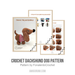 Crochet Dachshund Dog Pattern amigurumi pattern by yarnacadabra