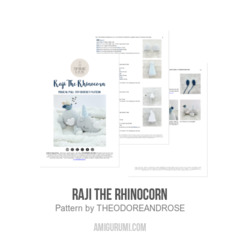 Raji The Rhinocorn amigurumi pattern by THEODOREANDROSE