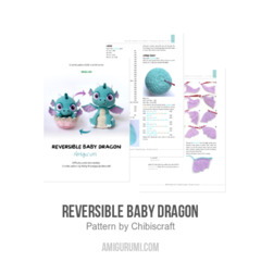 Reversible Baby Dragon amigurumi pattern by Chibiscraft