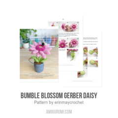 Bumble Blossom Gerber Daisy amigurumi pattern by erinmaycrochet
