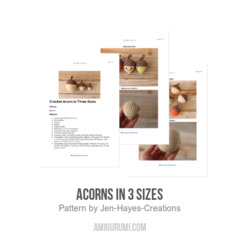 Acorns in 3 Sizes amigurumi pattern by Jen Hayes Creations