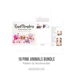 10 Pink Animals Bundle amigurumi pattern by Knotmonster