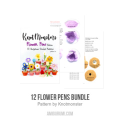 12 Flower Pens Bundle amigurumi pattern by Knotmonster