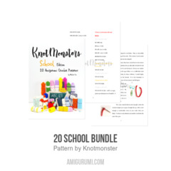 20 School Bundle amigurumi pattern by Knotmonster