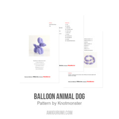 Balloon Animal Dog amigurumi pattern by Knotmonster