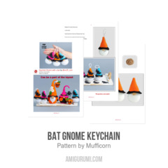 Bat Gnome Keychain amigurumi pattern by Mufficorn