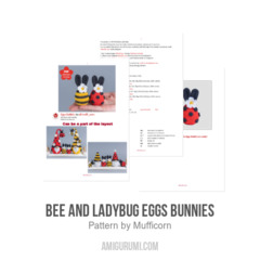 Bee and Ladybug Eggs Bunnies amigurumi pattern by Mufficorn