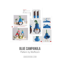 Blue Campanula amigurumi pattern by Mufficorn