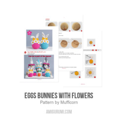 Eggs bunnies with flowers amigurumi pattern by Mufficorn