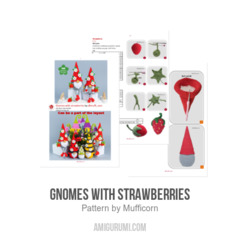 Gnomes with Strawberries amigurumi pattern by Mufficorn