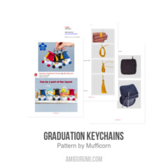 Graduation keychains amigurumi pattern by Mufficorn