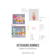 Keychains Bunnies amigurumi pattern by Mufficorn