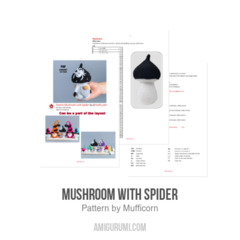 Mushroom with Spider amigurumi pattern by Mufficorn