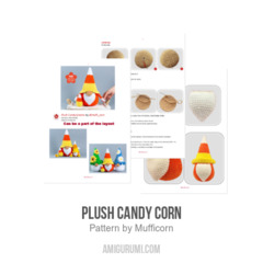 Plush Candy Corn amigurumi pattern by Mufficorn