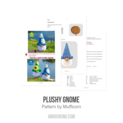 Plushy gnome amigurumi pattern by Mufficorn