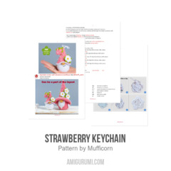 Strawberry keychain amigurumi pattern by Mufficorn