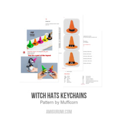 Witch hats keychains amigurumi pattern by Mufficorn