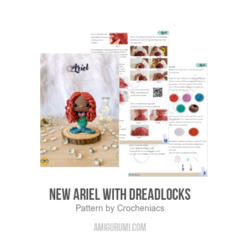 New Ariel with dreadlocks amigurumi pattern by Crocheniacs