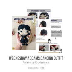 Wednesday Addams Dancing outfit amigurumi pattern by Crocheniacs