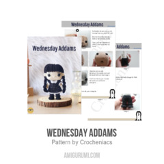Wednesday Addams amigurumi pattern by Crocheniacs