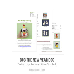 Bob the New Year Dog amigurumi pattern by Audrey Lilian Crochet