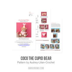 Coco the Cupid Bear amigurumi pattern by Audrey Lilian Crochet