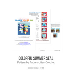 Colorful Summer Seal amigurumi pattern by Audrey Lilian Crochet