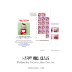 Happy Mrs. Claus amigurumi pattern by Audrey Lilian Crochet