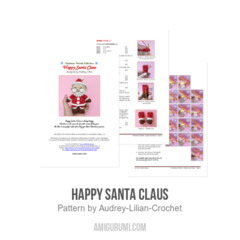 Happy Santa Claus amigurumi pattern by Audrey Lilian Crochet