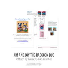 Jim and Joy the Raccoon Duo amigurumi pattern by Audrey Lilian Crochet