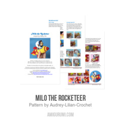Milo the Rocketeer amigurumi pattern by Audrey Lilian Crochet
