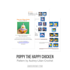 Poppy the Happy Chicken amigurumi pattern by Audrey Lilian Crochet