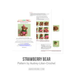 Strawberry Bear amigurumi pattern by Audrey Lilian Crochet