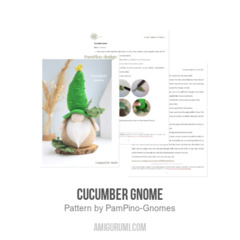 Cucumber Gnome amigurumi pattern by PamPino Gnomes