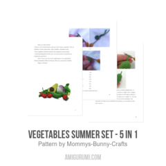 Vegetables summer set - 5 in 1 amigurumi pattern by Mommys Bunny Crafts