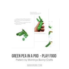 Green Pea in a pod  - Play food  amigurumi pattern by Mommys Bunny Crafts