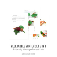 Vegetables winter set 5 in 1 amigurumi pattern by Mommys Bunny Crafts
