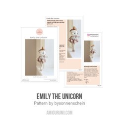 Emily the Unicorn amigurumi pattern by bysonnenschein